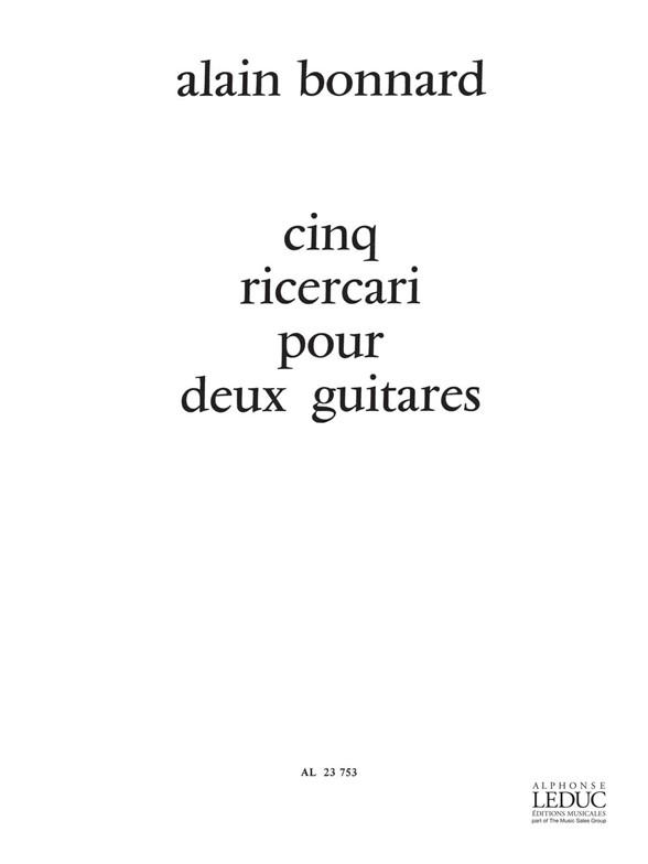 5 Ricercari op. 37